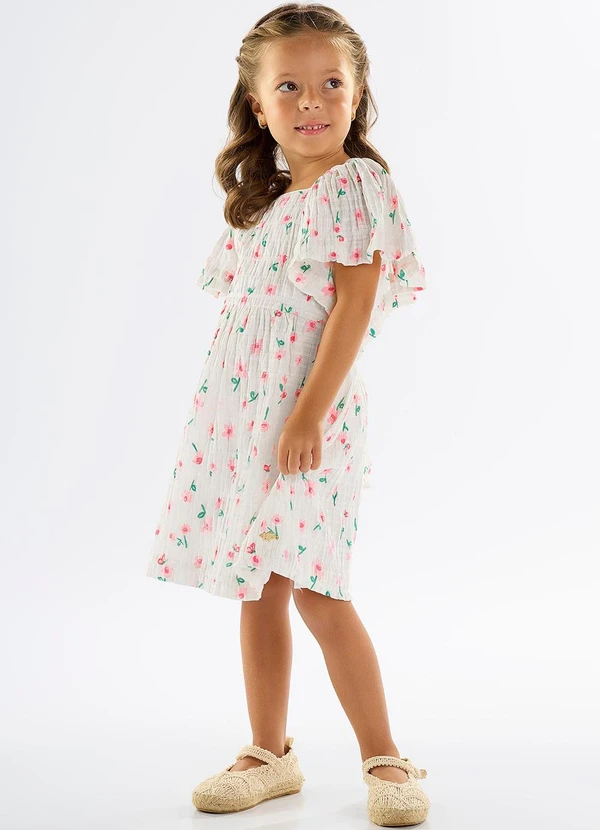Up Baby - Vestido Infantil Algodão e Elastano Branco