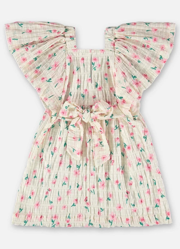 Up Baby - Vestido Infantil Algodão e Elastano Branco 4