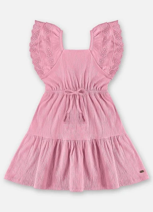 Up Baby - Vestido Infantil Algodão e Elastano Rosa - UP BABY