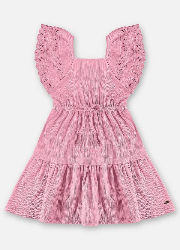 Up Baby - Vestido Infantil Algodão e Elastano Rosa 2