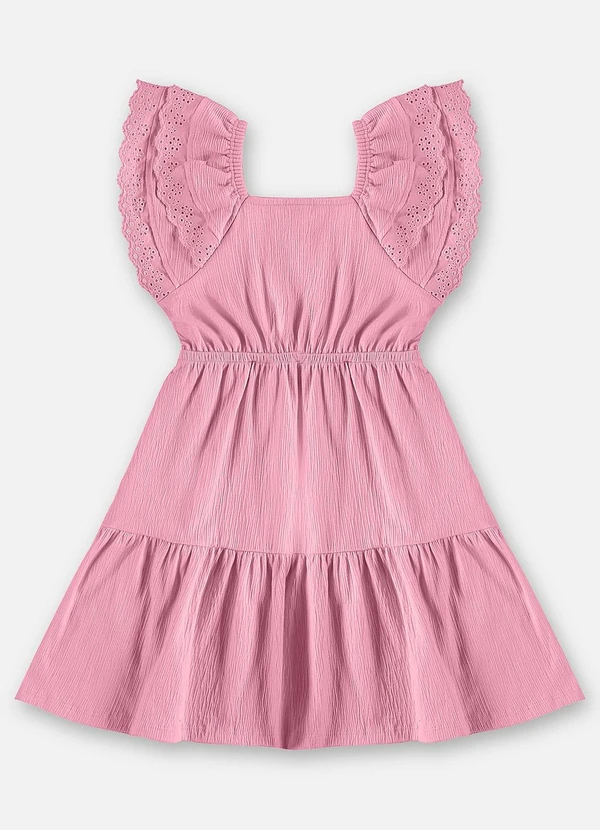 Up Baby - Vestido Infantil Algodão e Elastano Rosa 3