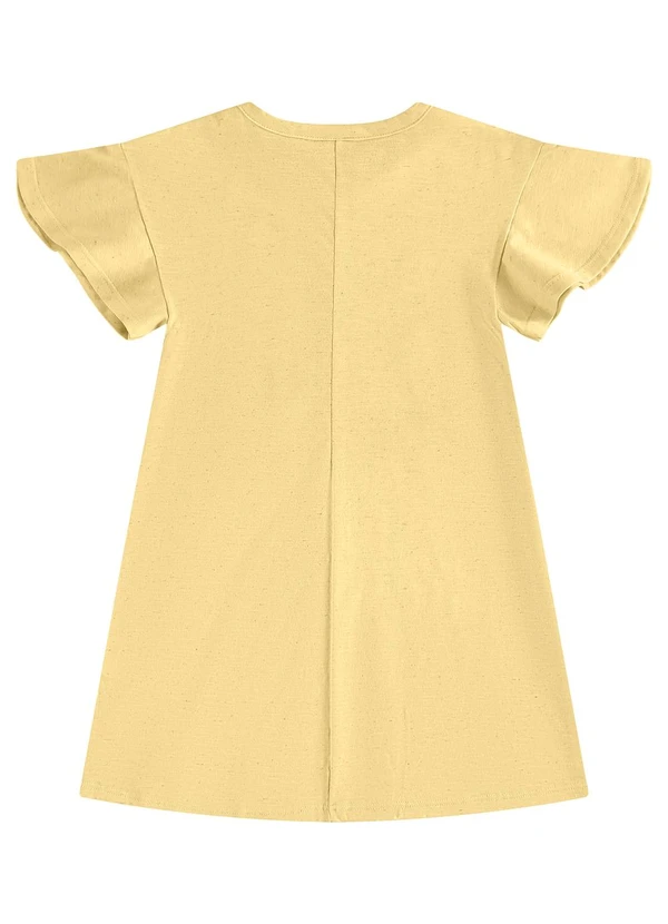 Guloseima - Vestido Infantil Algodão e Linho Amarelo 3