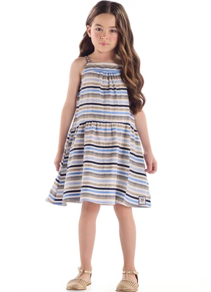 Quimby - Vestido Infantil Algodão Azul - QUIMBY