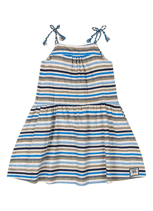 Quimby - Vestido Infantil Algodão Azul 2