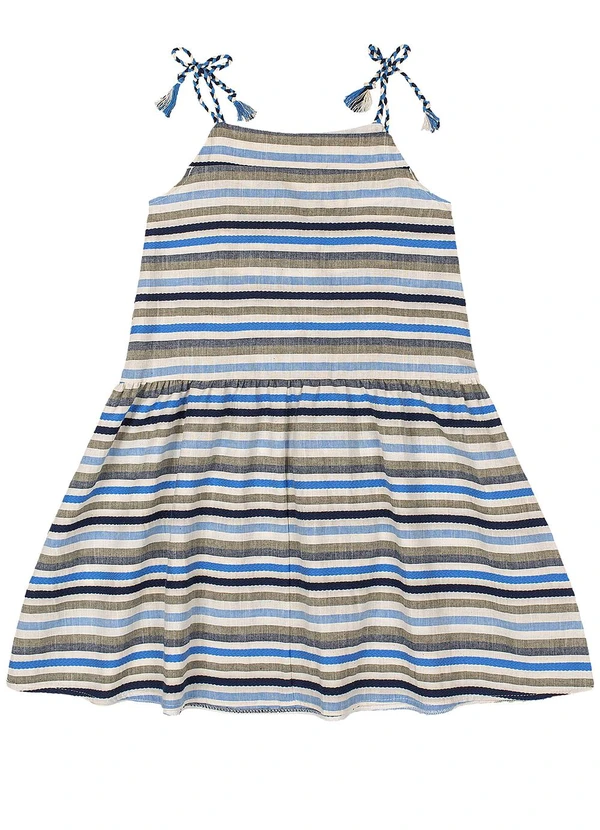 Quimby - Vestido Infantil Algodão Azul 3