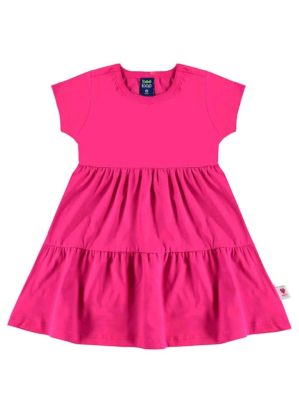 Bee Loop - Vestido Infantil Algodão Rosa 1