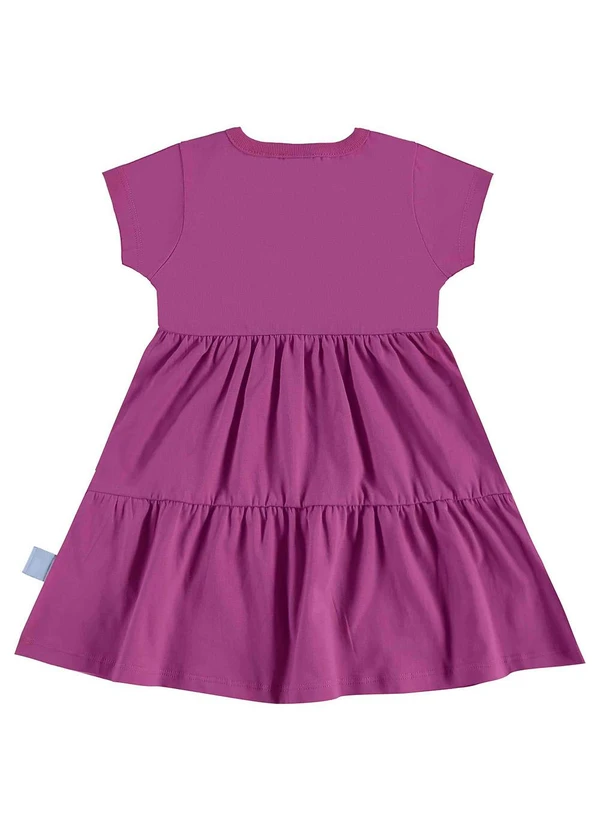 Bee Loop - Vestido Infantil Algodão Roxo 2