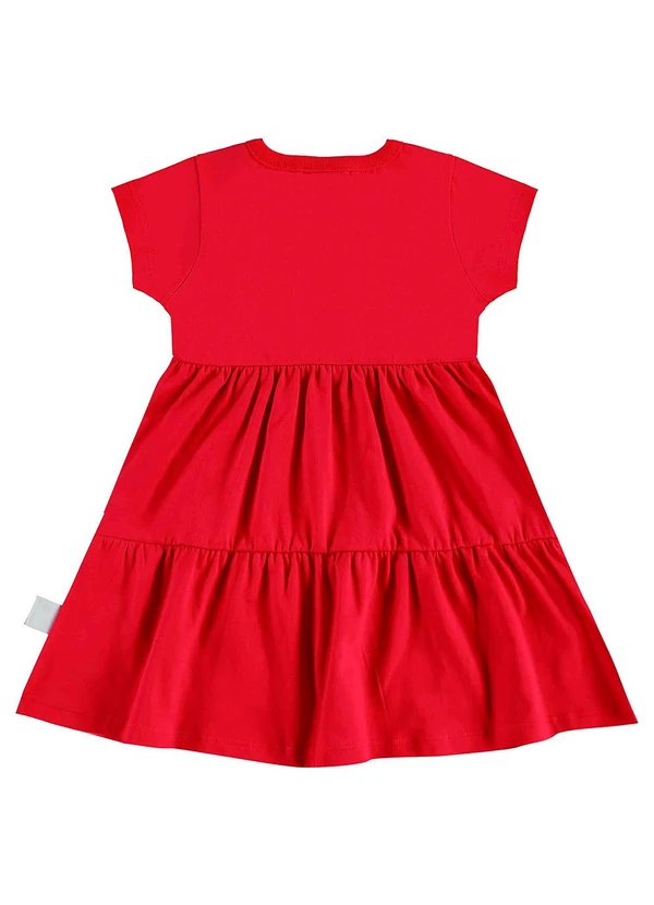 Bee Loop - Vestido Infantil Algodão Vermelho 3