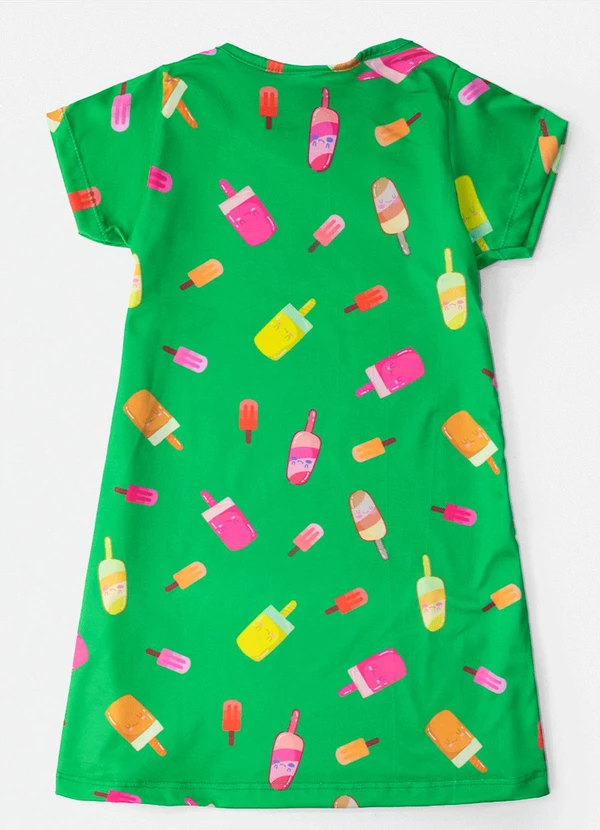 Laluna - Vestido Infantil Always Be Picolés Verde 3