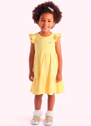 Duduka - Vestido Infantil  Amarelo - DUDUKA