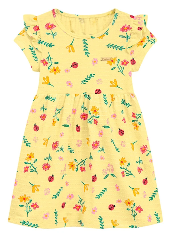 Duduka - Vestido Infantil  Amarelo