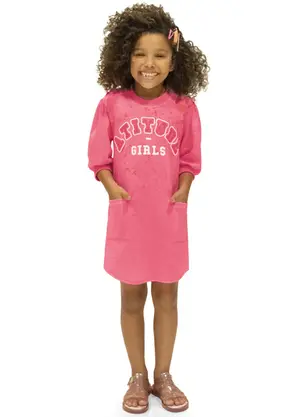 Rovi Kids - Vestido Infantil Atitude Rosa - ROVI KIDS