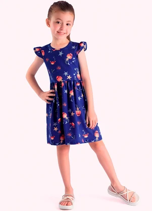 Duduka - Vestido Infantil Azul - DUDUKA