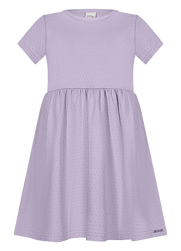 Alakazoo - Vestido Infantil Básico de Mangas Curtas Lilás 4