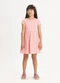 Alakazoo - Vestido Infantil Básico de Mangas Curtas Rosa - variação: Rosa