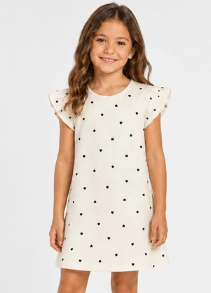 Select - Vestido Infantil Básico em Viscotorcion Bege - SELECT