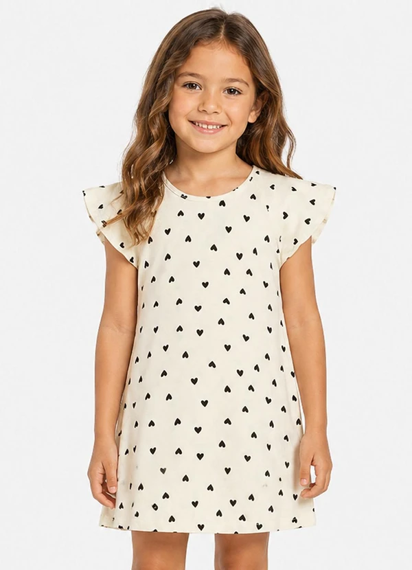 Select - Vestido Infantil Básico em Viscotorcion Branco