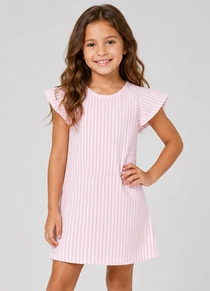 Select - Vestido Infantil Básico em Viscotorcion Rosa - SELECT