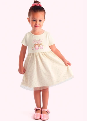 Duduka - Vestido Infantil  Bege - DUDUKA