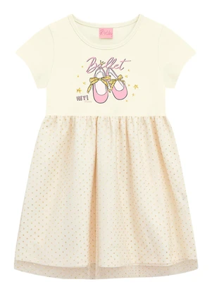 Duduka - Vestido Infantil  Bege - DUDUKA
