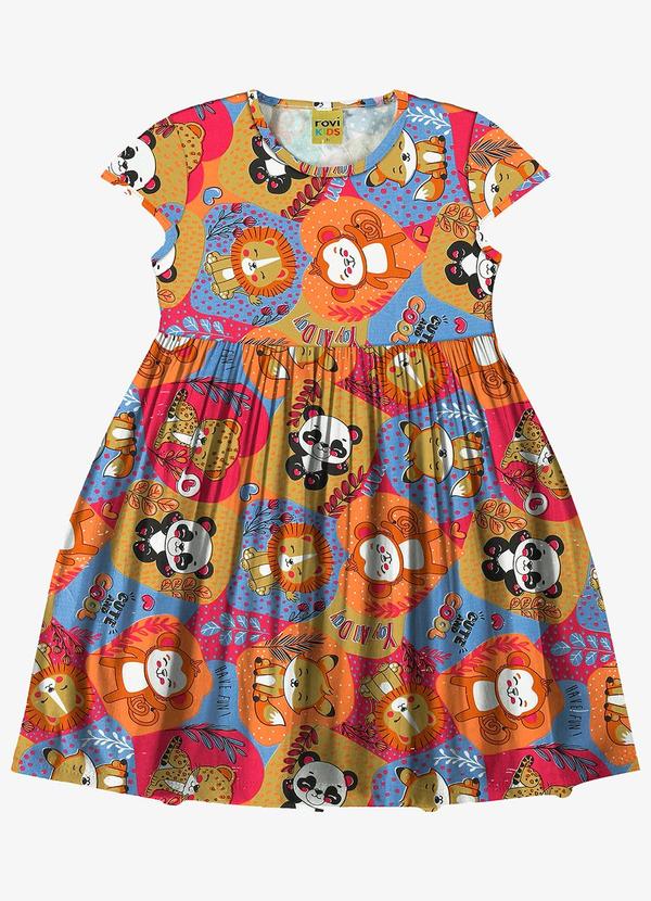 Rovi Kids - Vestido Infantil Bichinhos Vermelho 1