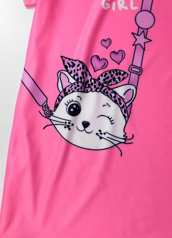 Laluna - Vestido Infantil Bolsa Gato Rosa 4