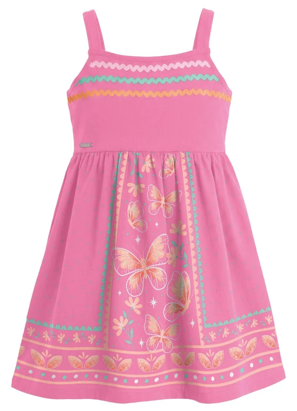 Brandili - Vestido Infantil Borboleta com Aplique Puff