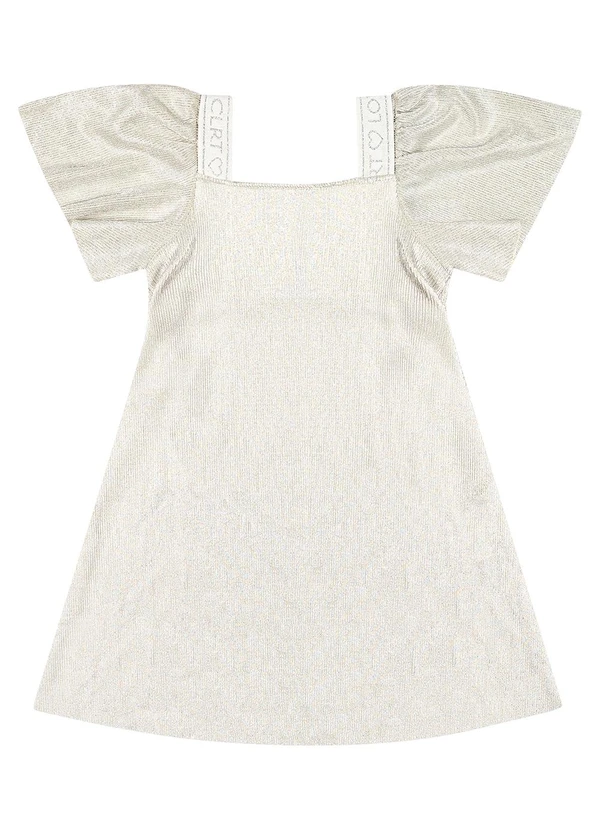 Colorittá - Vestido Infantil Brilho Encantado Colorittá Bege