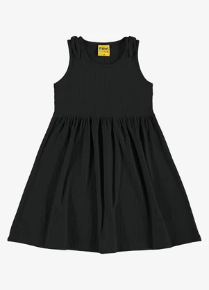 Rovi Kids - Vestido Infantil Canelado Lurex Preto - ROVI KIDS