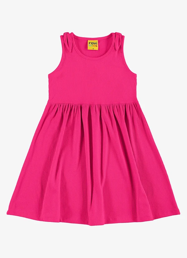 Rovi Kids - Vestido Infantil Canelado Lurex Rosa