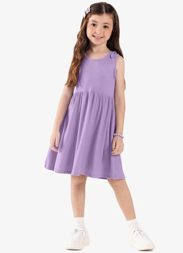 Rovi Kids - Vestido Infantil Canelado Lurex Roxo 3