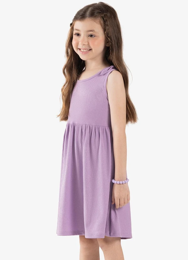Rovi Kids - Vestido Infantil Canelado Lurex Roxo 4