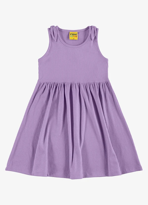 Rovi Kids - Vestido Infantil Canelado Lurex Roxo 5