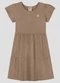 Kely Kety - Vestido Infantil Canelado Bege - variação: Marrom