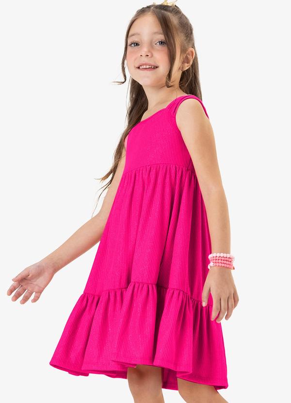 Rovi Kids - Vestido Infantil Canelado Rosa