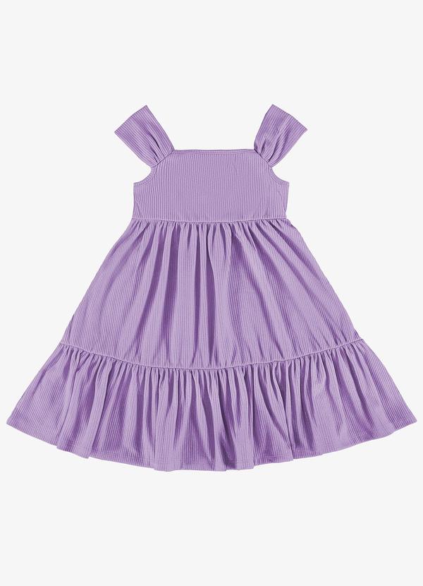 Rovi Kids - Vestido Infantil Canelado Roxo