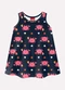 Kyly - Vestido Infantil Menina Carangueijos Verde - variação: Azul Marinho