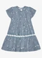 Trick Nick - Vestido Infantil Chiffon Florido Azul - variação: Azul