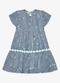Trick Nick - Vestido Infantil Chiffon Florido Bege - variação: Azul