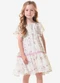 Trick Nick - Vestido Infantil Chiffon Florido Azul - variação: Bege