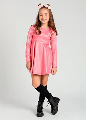 Vida Costeira - Vestido Infantil Cirrê Pink - VIDA COSTEIRA