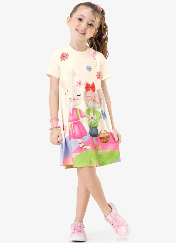 Rovi Kids - Vestido Infantil Coelhinhos Bege 3
