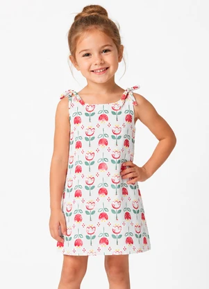 Select - Vestido Infantil com Alça Bege - SELECT