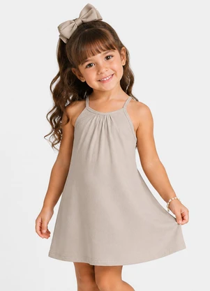 Secret Glam - Vestido Infantil com Alças Bege - SECRET GLAM