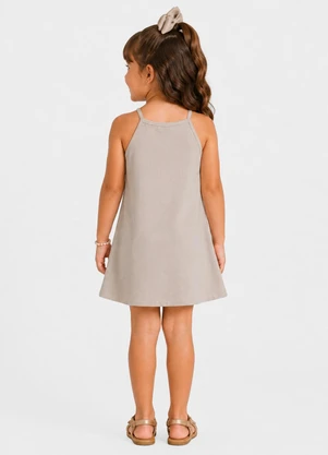 Secret Glam - Vestido Infantil com Alças Bege - SECRET GLAM