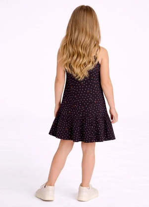 Select - Vestido Infantil com Alças e Babado Azul - SELECT