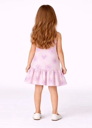Select - Vestido Infantil com Alças e Babado Rosa - SELECT