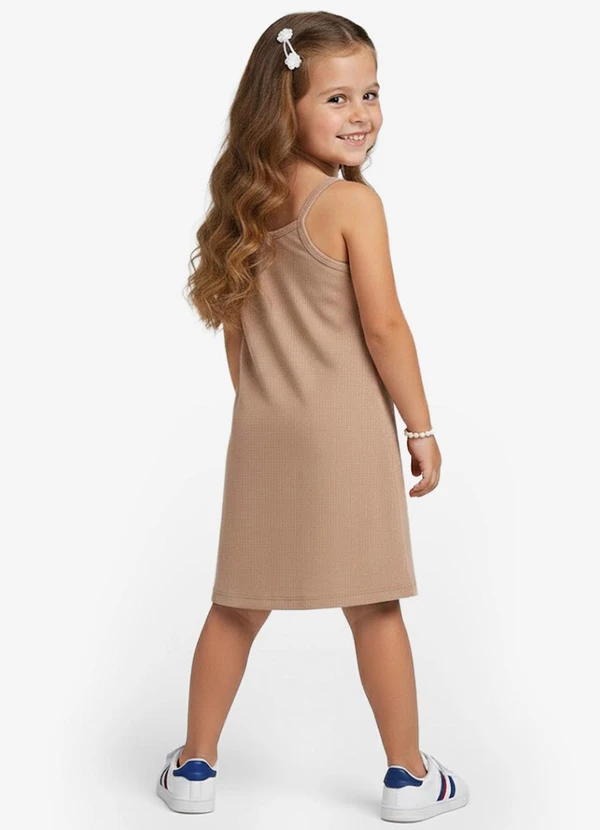Select - Vestido Infantil com Alças Marrom 2
