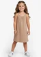 Select - Vestido Infantil com Alças Rosa - variação: Marrom