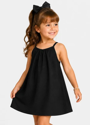 Select - Vestido Infantil com Alças Preto - SELECT